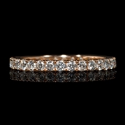 Diamond 18k Rose Gold Eternity Wedding Band Ring   