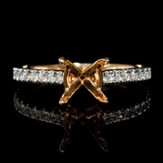 Diamond 18k Two Tone Gold Engagement Ring Setting 