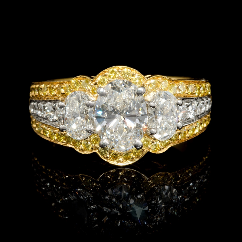 259ct Charles Krypell Gia Certified Diamond Platinum And 18k Yellow Gold