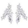 Diamond 18k White Gold Cluster Earrings