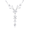Diamond 18k White Gold Floral Necklace