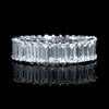 Diamond Platinum Emerald Shaped Eternity Wedding Band Ring