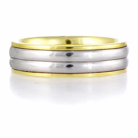 Men's Platinum and 18k Yellow Gold Wedding Band Ring