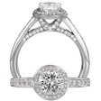 .66ct Ritani Endless Love Collection Diamond Platinum Halo Engagement Ring Setting