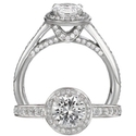 Ritani Endless Love Collection Diamond Platinum Halo Engagement Ring Setting