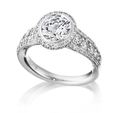 .80ct Ritani Bella Vita Collection Diamond 18k White Gold Halo Engagement Ring Setting