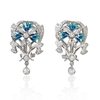 Diamond 18k White Gold Cluster Earrings