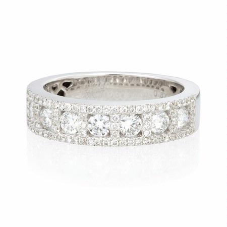 .85ct Diamond 18k White Gold Wedding Band Ring