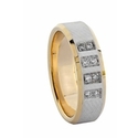 Men's Diamond 14k Two Tone Gold Wedding Band Ring