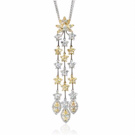 Diamond 18k Two Tone Gold Pendant Necklace