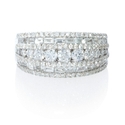 Diamond 18k White Gold Multi Row Ring