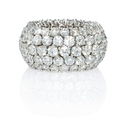 Diamond 18k White Gold Flexible Eternity Wedding Band Ring