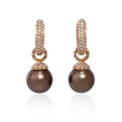 1.05ct Diamond and South Sea Pearl 18k Rose Gold Dangle Earrings