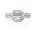 Diamond Platinum Halo Euro Shank Engagement Ring Setting
