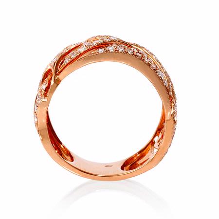 1.12ct Diamond Antique Style 18k Rose Gold Ring