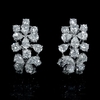 Diamond 18k White Gold Cluster Earrings