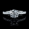 Diamond 18k White Gold Eternity Engagement Ring Setting