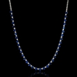 1.52ct Diamond and Blue Sapphire 18k White Gold Necklace