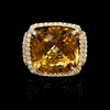 Diamond and Citrine 18k Yellow Gold Ring