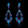 Blue Sapphire Blue Topaz Amethyst and Iolite 18k White Gold Dangle Earrings