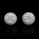 Diamond 18k Two Tone Gold Cluster Earrings