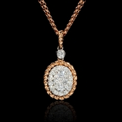 Diamond Cluster 18k Two Tone Gold Pendant