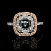 Diamond 18k Two Tone Gold Halo Engagement Ring Setting 