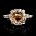 Diamond 18k Rose Gold Halo Engagement Ring Setting