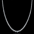 14.16ct Diamond 18k White Gold Graduated Diamond Tennis Necklace