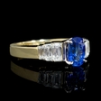 .73ct Diamond and Ceylon Sapphire 18k White and Yellow Gold Engagement Ring Setting