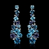 Diamond Blue Sapphire Blue Topaz Iolites 18k white gold dangle earrings 