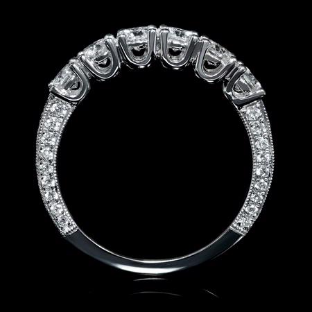 1.16cts Diamond 18k White Gold Wedding Band Ring