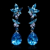 Blue Topaz 18k White Gold Dangle Earrings