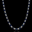 6.07ct Diamond and Blue Sapphire 18k White Gold Necklace
