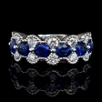 .68ct Diamond and Blue Sapphire 18k White Gold Ring